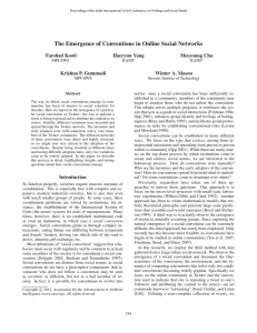 The Emergence of Conventions in Online Social Networks Farshad Kooti Haeryun Yang