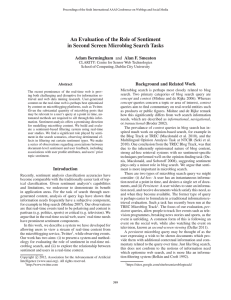 An Evaluation of the Role of Sentiment Background and Related Work