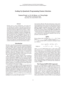Scaling-Up Quadratic Programming Feature Selection
