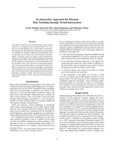 An Interactive Approach for Situated Task Teaching through Verbal Instructions C