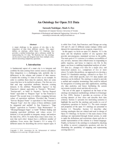 An Ontology for Open 311 Data Soroosh Nalchigar, Mark S. Fox