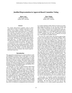 Justified Representation in Approval-Based Committee Voting Haris Aziz Toby Walsh