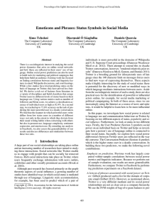 Emoticons and Phrases: Status Symbols in Social Media Simo Tchokni Diarmuid ´