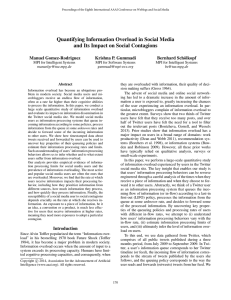 Quantifying Information Overload in Social Media Manuel Gomez-Rodriguez Krishna P. Gummadi