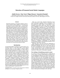 Detection of Promoted Social Media Campaigns Emilio Ferrara, Onur Varol, Filippo Menczer,