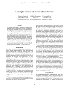 Learning the Nature of Information in Social Networks Rakesh Agrawal Michalis Potamias