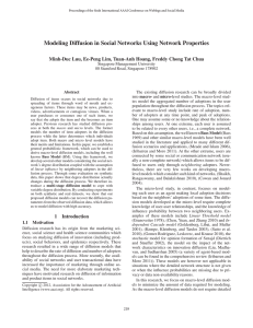 Modeling Diffusion in Social Networks Using Network Properties