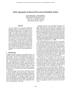 Lifted Aggregation in Directed First-order Probabilistic Models Department of Computer Science