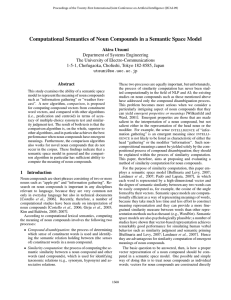 Computational Semantics of Noun Compounds in a Semantic Space Model