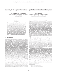 DL- in the Light of Propositional Logic for Decentralized Data Management