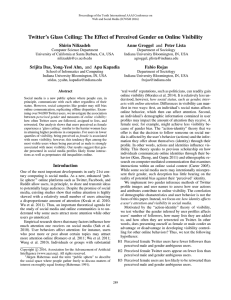 Twitter’s Glass Ceiling: The Effect of Perceived Gender on Online... Shirin Nilizadeh Anne Groggel and Peter Lista
