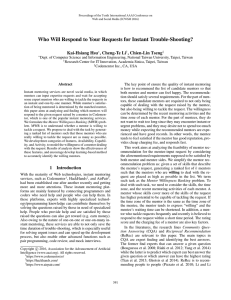 Who Will Respond to Your Requests for Instant Trouble-Shooting? Kai-Hsiang Hsu