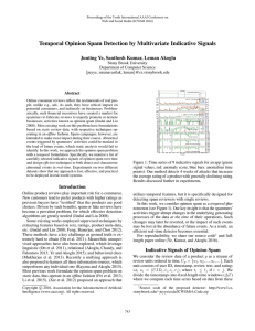 Temporal Opinion Spam Detection by Multivariate Indicative Signals Stony Brook University
