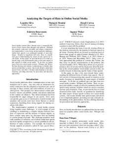 Analyzing the Targets of Hate in Online Social Media Leandro Silva