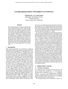 Learning Optimal Subsets with Implicit User Preferences