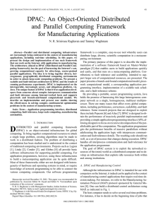 DPAC: An Object-Oriented Distributed and Parallel Computing Framework for Manufacturing Applications