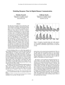 Modeling Response Time In Digital Human Communication Nicholas Navaroli Padhraic Smyth