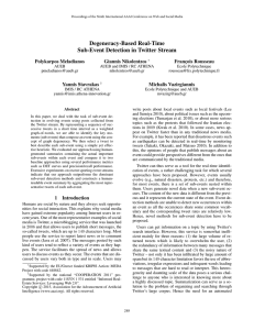 Degeneracy-Based Real-Time Sub-Event Detection in Twitter Stream Polykarpos Meladianos Giannis Nikolentzos