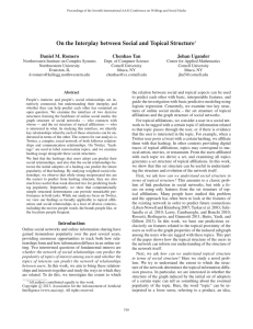 On the Interplay between Social and Topical Structure Daniel M. Romero