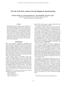 The Life of the Party: Impact of Social Mapping in... Desislava Hristova , Giovanni Quattrone , Afra Mashhadi