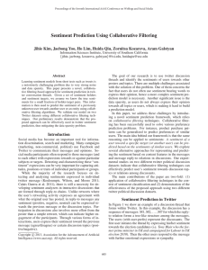 Sentiment Prediction Using Collaborative Filtering