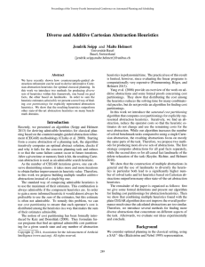 Diverse and Additive Cartesian Abstraction Heuristics Jendrik Seipp and Malte Helmert