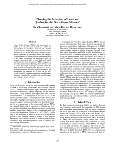 Planning the Behaviour of Low-Cost Quadcopters for Surveillance Missions