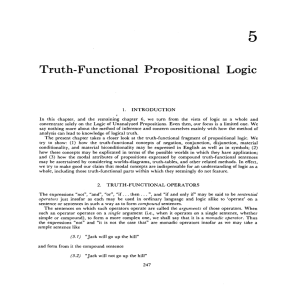 5 Truth-Functional Propositional Logic