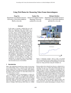 Using Web Photos for Measuring Video Frame Interestingness