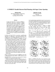 C-FOREST: Parallel Shortest-Path Planning with Super Linear Speedup Michael Otte Nikolaus Correll