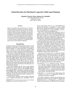 Global Heuristics for Distributed Cooperative Multi-Agent Planning Alejandro Torre ˜no, ´