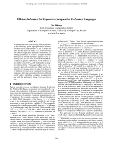 Efﬁcient Inference for Expressive Comparative Preference Languages