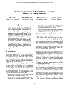 Preference Aggregation over Restricted Ballot Languages: Sincerity and Strategy-Proofness