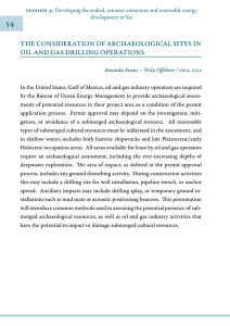 54 ThE ConsidEraTion of arChaEologiCal siTEs in oil and gas drilling oPEraTions
