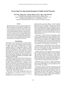 Uncovering User Interaction Dynamics in Online Social Networks Zhi Yang