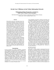 On the Users’ Efficiency in the Twitter Information Network