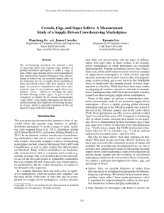 Crowds, Gigs, and Super Sellers: A Measurement Kyumin Lee
