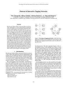 Patterns in Interactive Tagging Networks Yuto Yamaguchi , Mitsuo Yoshida , Christos Faloutsos