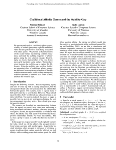 Coalitional Afﬁnity Games and the Stability Gap