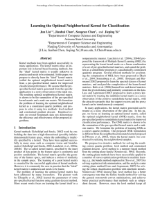 Learning the Optimal Neighborhood Kernel for Classiﬁcation