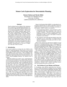Monte-Carlo Exploration for Deterministic Planning Hootan Nakhost and Martin M ¨uller