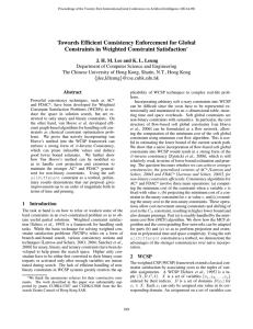 Towards Efﬁcient Consistency Enforcement for Global Constraints in Weighted Constraint Satisfaction