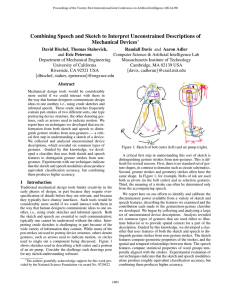 Combining Speech and Sketch to Interpret Unconstrained Descriptions of Mechanical Devices