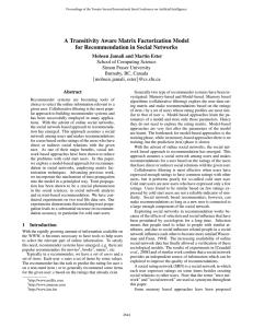 A Transitivity Aware Matrix Factorization Model for Recommendation in Social Networks