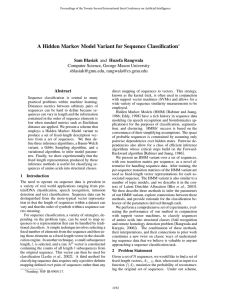 A Hidden Markov Model Variant for Sequence Classiﬁcation