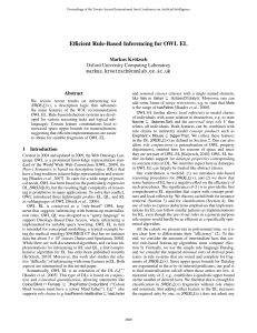 ﬃcient Rule-Based Inferencing for OWL EL E Markus Krötzsch Oxford University Computing Laboratory