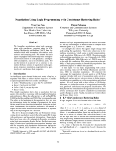 Negotiation Using Logic Programming with Consistency Restoring Rules