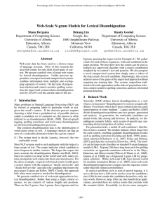 Web-Scale N-gram Models for Lexical Disambiguation