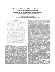 Unsupervised Learning of Patterns in Data Streams