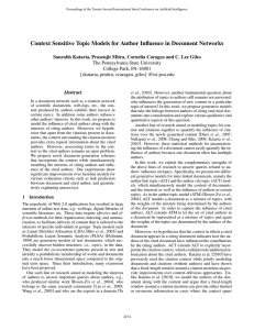 Context Sensitive Topic Models for Author Inﬂuence in Document Networks